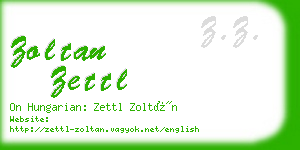 zoltan zettl business card